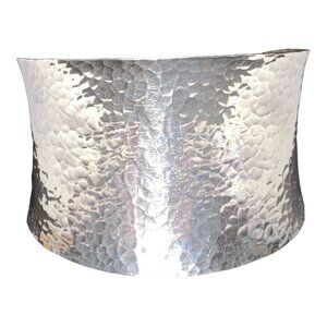 Cuff Bracelet Hammered Finish Sterling Silver Tested Jewelry